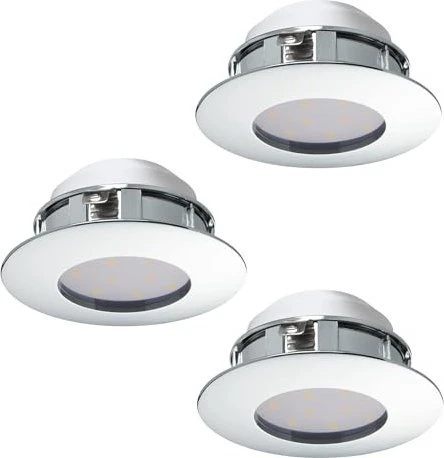 Eglo Pineda rund 7.8cm 6W 3000K Einbauleuchte chrom, 3 Stück