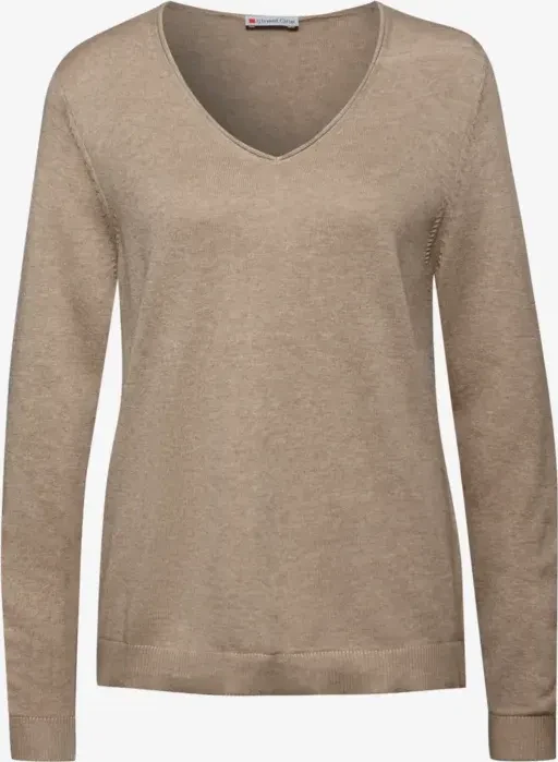 Street One V-Neck Pullover sanded beige mel. (Damen)