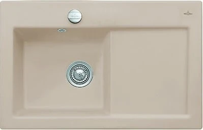Villeroy & Boch Subway 45 Einbau Becken links mit Ablauffernbedienung crema