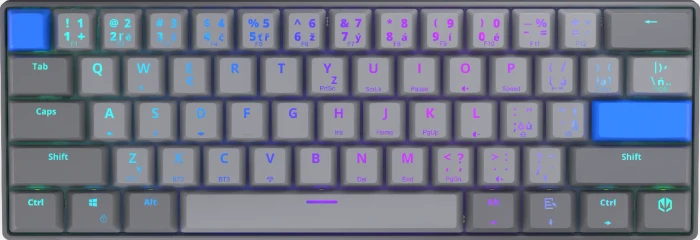 Endorfy Thock V2 Compact Wireless, PBT, grau, LEDs RGB, hot-swap, Endorfy YELLOW, USB/Bluetooth, CZ/SK