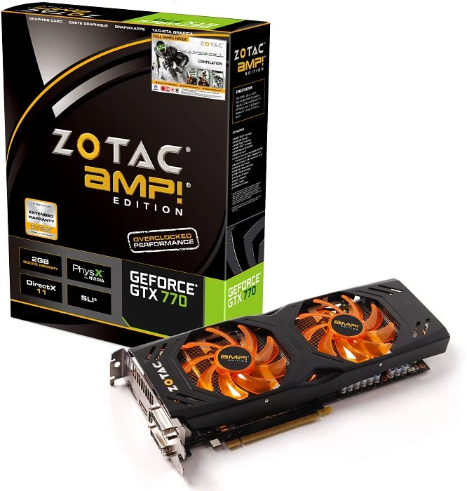 Zotac GeForce GTX 770 AMP! Dual-Fan, 2GB GDDR5, 2x DVI, HDMI, DP