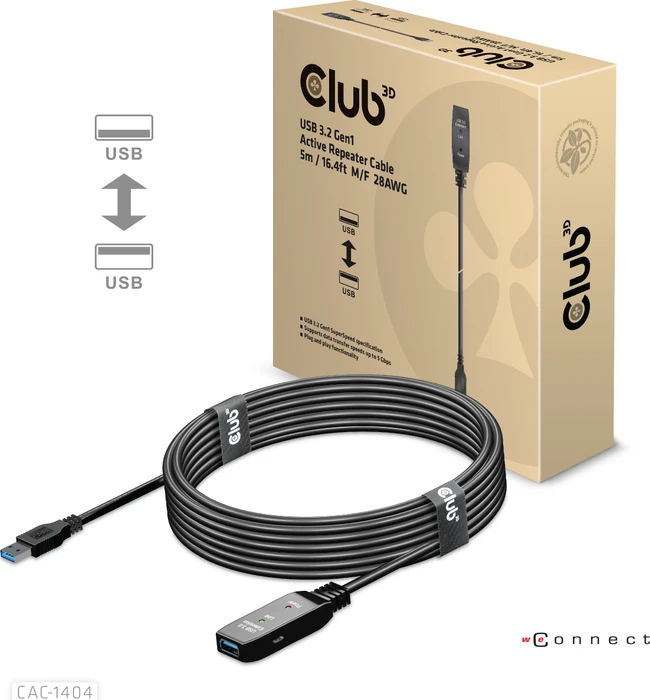 Club 3D USB 3.0 aktives Verlängerungskabel A/A, 5m