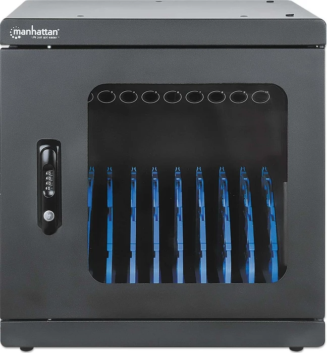 Manhattan Mobiler Ladeschrank, Notebook, Tablet und Smartphone, 10 Geräte bis 16", versperrbar