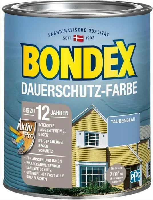 Bondex Dauerschutz-Farbe taubenblau, 750ml