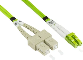 Good Connections LWL Duplex Kabel, OM5, 2x LC Stecker/2x SC Stecker, 2m, grün