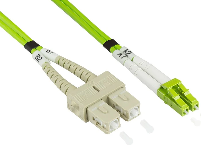 Good Connections LWL Duplex Kabel, OM5, 2x LC Stecker/2x SC Stecker, 2m, grün
