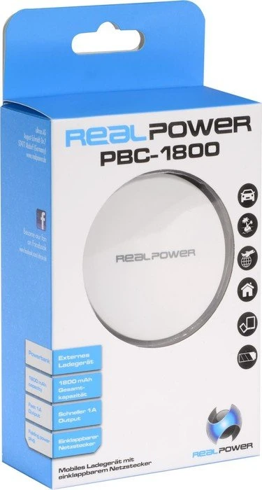Ultron Powerbank RealPower PBC-1800 weiß