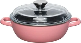 Riess Schmorpfanne hoch mit Glasdeckel 20cm 1.4l rosa