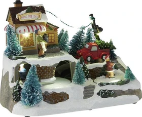 Konstsmide Motiv Szenerie Weihnachtsbaumverkauf LED 10x mehrfarbig
