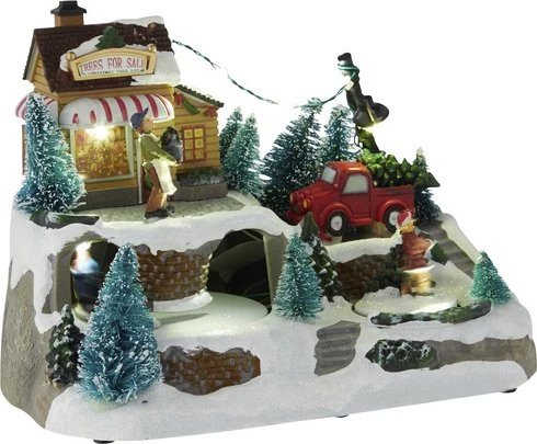 Konstsmide Motiv Szenerie Weihnachtsbaumverkauf LED 10x mehrfarbig