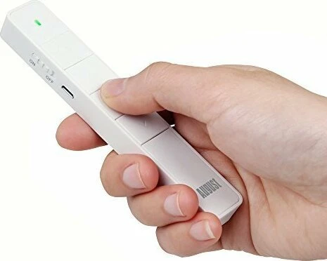 August LP310W Air Mouse Presenter mit Laserpointer weiß, USB-A