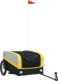vidaXL Transport 126x63cm Fahrradanhänger schwarz/gelb
