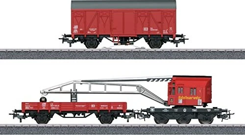 Märklin - Start up Spur H0 Güterwagenset - Feuerwehr-Bergekran-Set