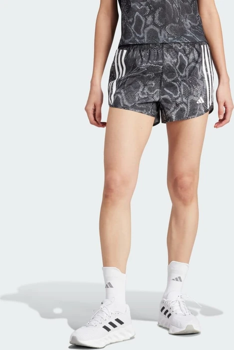 adidas Own The Run Excite Allover Print Aeroready Laufhose kurz schwarz (Damen)