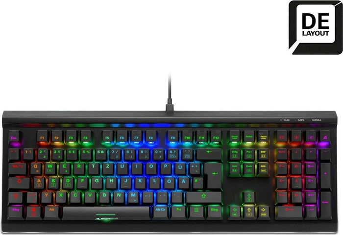 Sharkoon Skiller SGK40 Black, LEDs RGB, Huano RED, USB, DE