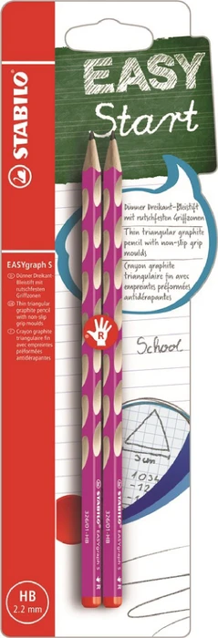 STABILO EASYgraph S Bleistift HB graphit, rosa, Rechtshänder, 2er-Pack
