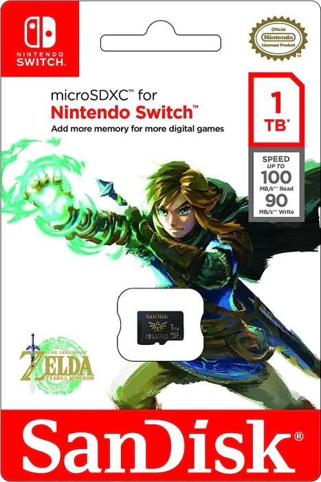 SanDisk Nintendo Switch R100/W90 1TB, UHS-I U3, Class 10