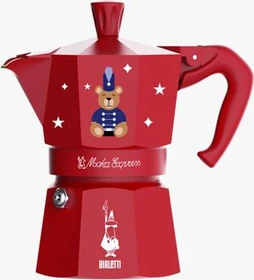 Bialetti Moka Express Joyful Memories 1 Tasse Espressokanne rot