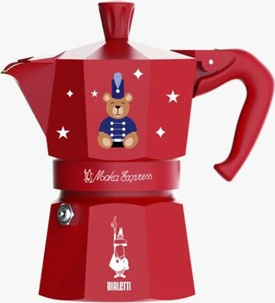 Bialetti Moka Express Joyful Memories 1 Tasse Espressokanne rot