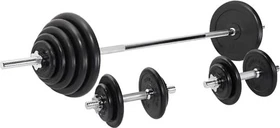 Gorilla Sports Hantelstangen Gummi Sternverschluss Set 100kg