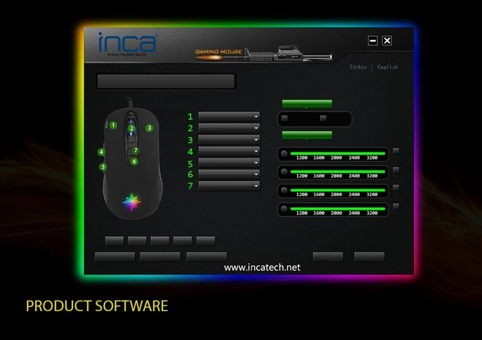 Inca IMG-348 Phaldor RGB Gaming Mouse, USB