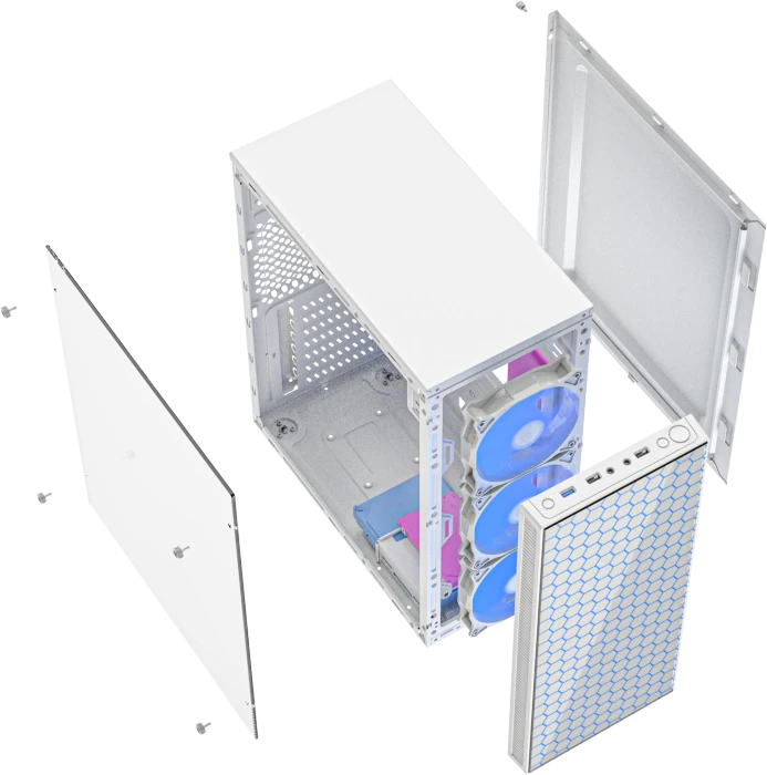 Gembird Fornax 500 White, Glasfenster