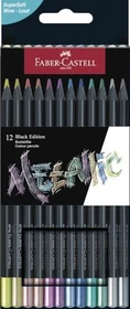 Faber-Castell Black Edition Buntstift sortiert, Metalletui, 12er-Set