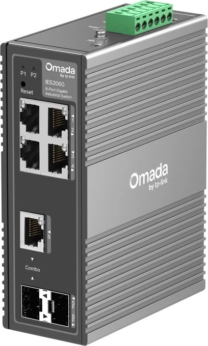 TP-Link Omada IES Industrial Railmount Gigabit Smart Switch, 4x RJ-45, 1x SFP, 1x RJ-45/SFP