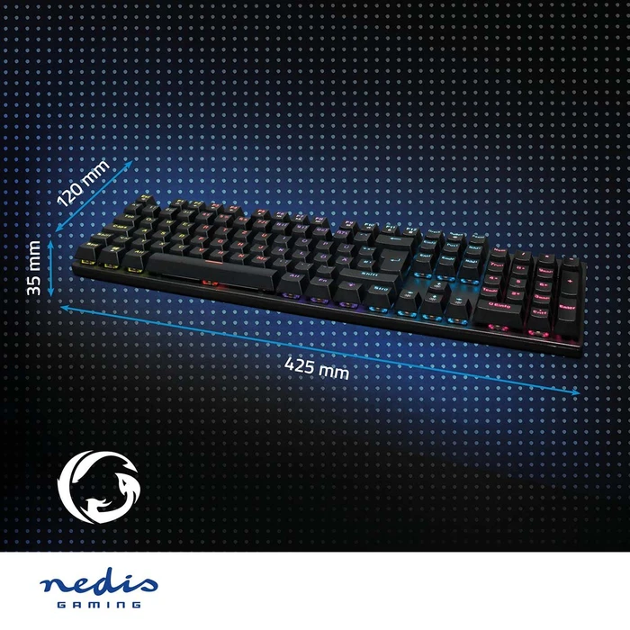 Nedis Wired Gaming Keyboard, schwarz, LEDs RGB, USB, DE