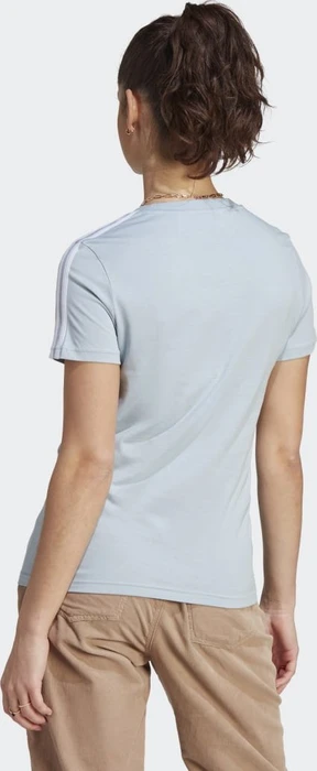 adidas Loungewear Essentials Slim 3 Streifen T-Shirt kurzarm wonder blue/white (Damen)