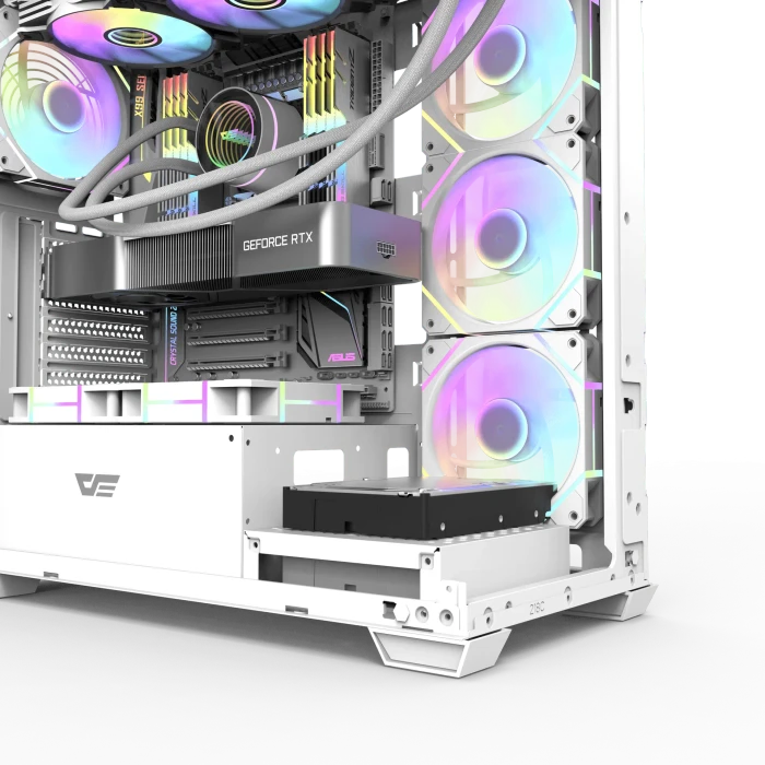 DarkFlash DS900 White, Glasfenster