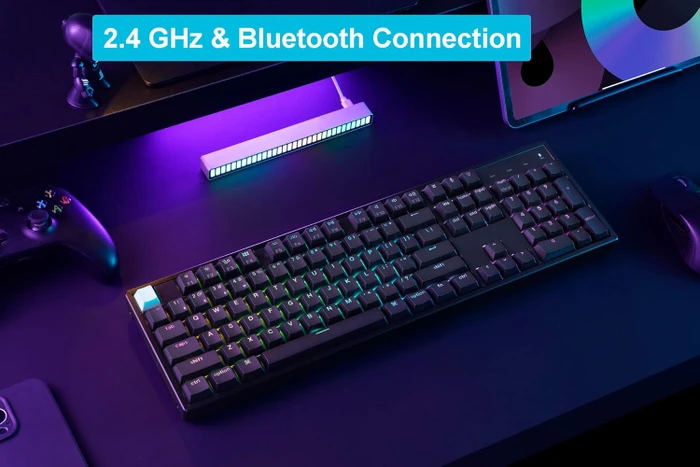 Keychron K10 HE Wireless, schwarz, LEDs RGB, Gateron 2.0 Magnetic Nebula, USB/Bluetooth, US