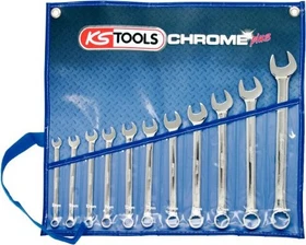 KS Tools CHROMEplus Ring-Maulschlüssel zöllig Schraubenschlüsselsatz inkl. Tasche, 11-tlg.