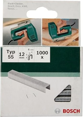 Bosch DIY Typ 55 Tacker-Klammern, 12x6mm, 1000 Stück