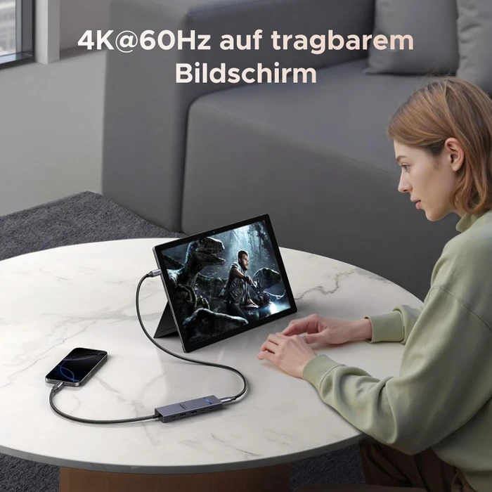 Ugreen Revodok Pro 6-in-1 USB C Video Hub, USB-C 3.1 [Stecker]