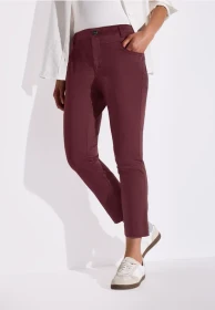 Street One 7/8-Satin Hose dark cherry red (Damen)