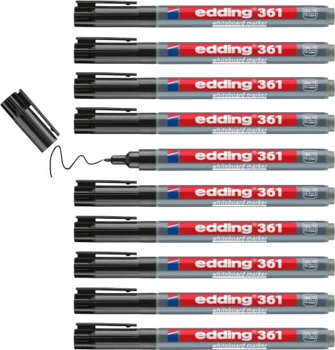 edding 361 Whiteboardmarker schwarz, 10er-Pack