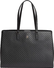 Tommy Hilfiger Monogramm Prägung Tote Shopper schwarz