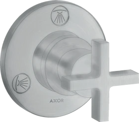 Hansgrohe Axor Citterio Ab- und Umstellventil Trio/ Quattro Unterputz mit Kreuzgriff brushed chrome