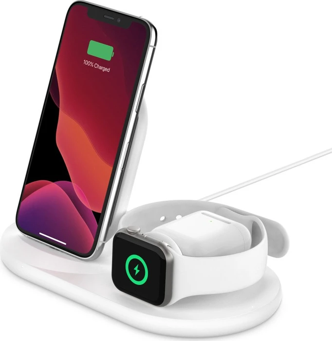 Belkin BoostCharge 3-in-1 Wireless Charger for Apple Devices weiß