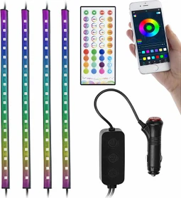 Lescars Kfz-LED-RGB-Streifen Set