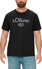 s.Oliver Logo-Print Big T-Shirt kurzarm schwarz (Herren)