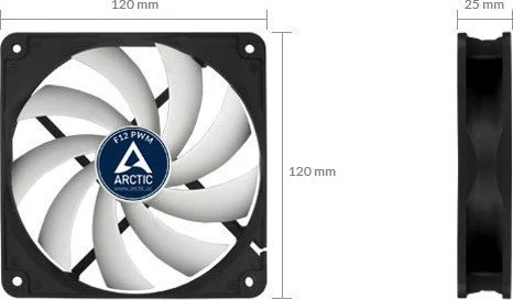 ARCTIC F12 PWM weiß/schwarz, 120mm