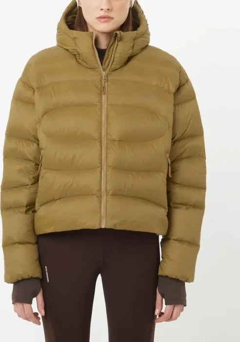Salomon Outline Novelty Cropped Down Funktionsjacke brilliant olive (Damen)