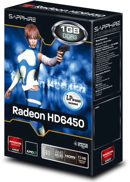 Sapphire Radeon HD 6450, 1GB DDR3, 2x DVI, HDMI, lite retail