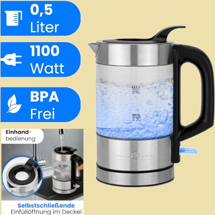 Proficook PC-WKS 1228G Glas-Wasserkocher