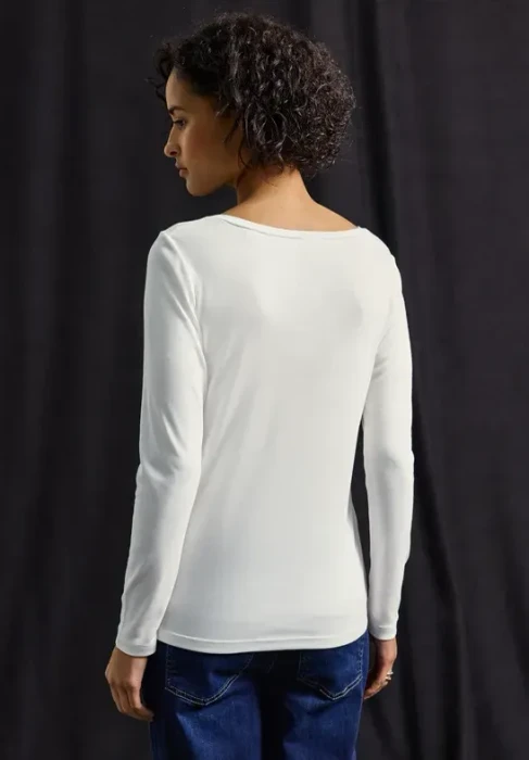 Street One Basic Shirt langarm off white (Damen)