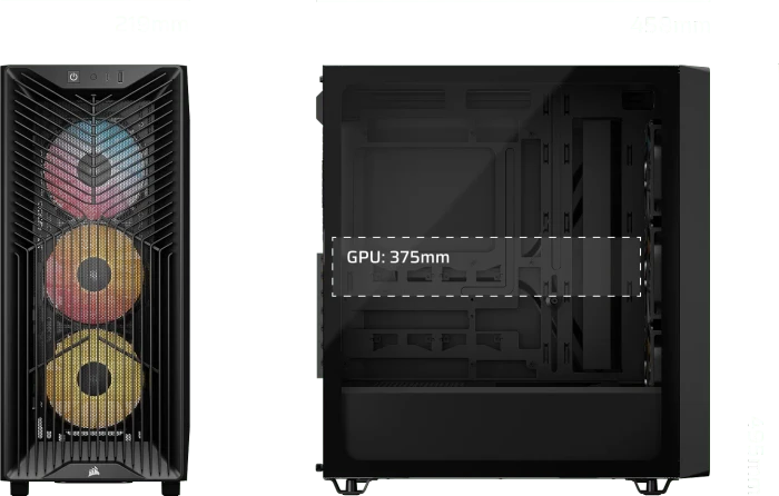 Corsair 3200D RS ARGB, schwarz, Glasfenster