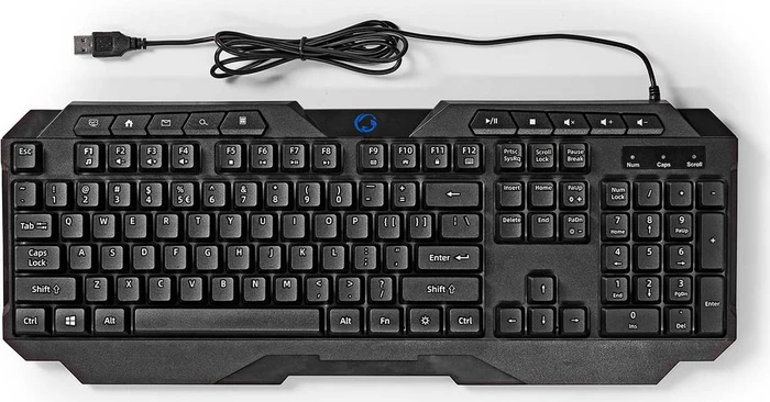 Nedis Gaming Tastatur, LEDs RGB, schwarz, USB, US