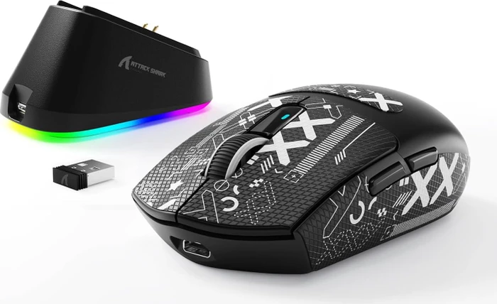 Attack Shark G3Pro Tri-mode Wireless Gaming Mouse mit Ladestation